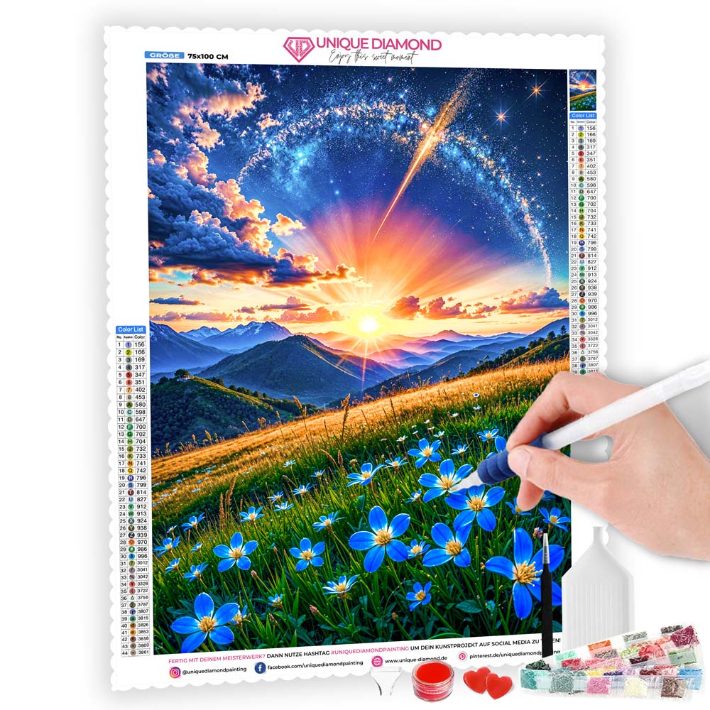 5D Diamond Painting AB Steine – Sternenwiese im Morgengrauen