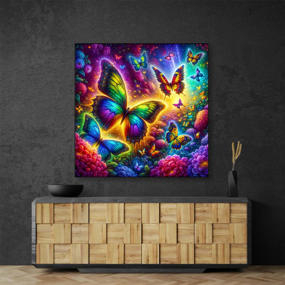 5D Diamond Painting AB Steine – Tanz der Farbenflügel mit 100 Farben, Unique-Diamond