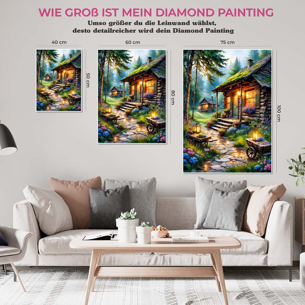 5D Diamond Painting AB Steine – Whispering Pines Retreat, Unique-Diamond