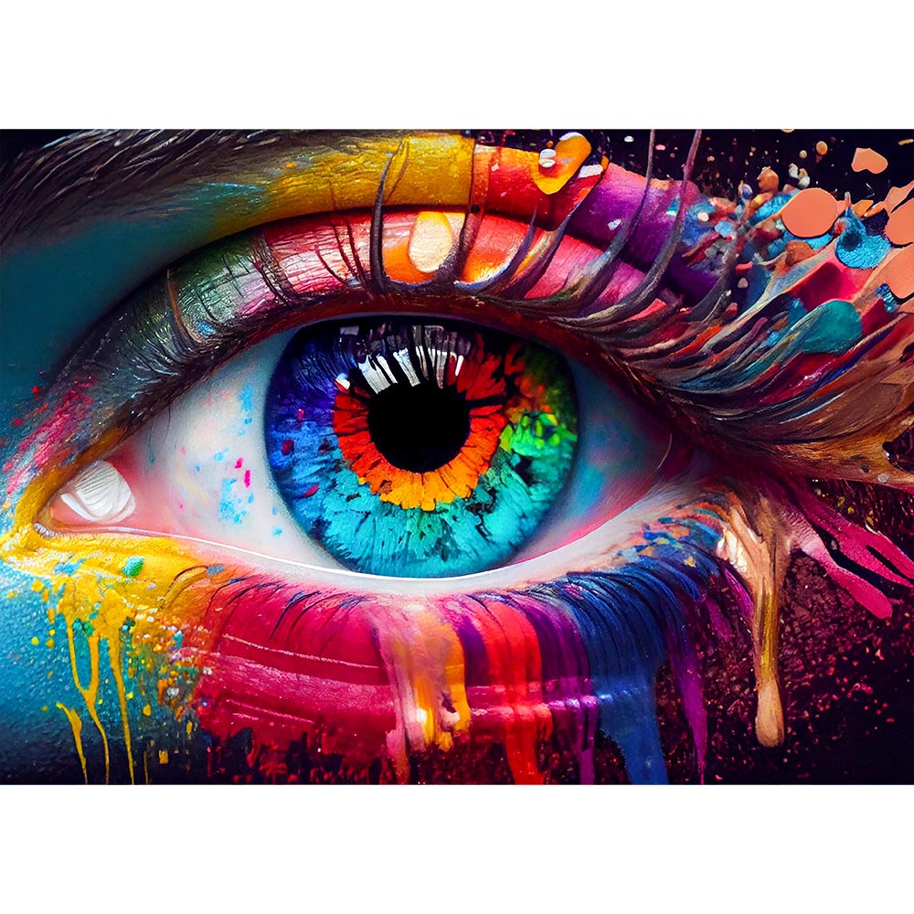 5D Diamond Painting AB Stones Colourful Eye, Unique-Diamond