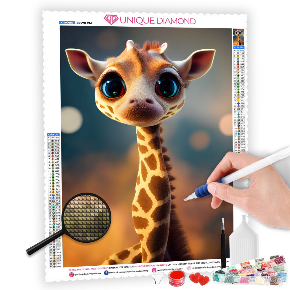 5D Diamond Painting Baby Giraffe, Unique-Diamond