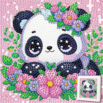 5D Diamond Painting Blütenpanda Lian mit Strasssteinchen