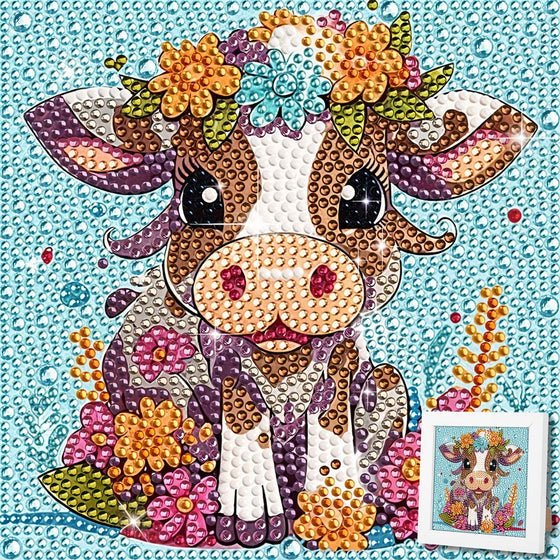 5D Diamond Painting Blumen-Kälbchen Lotta mit Strasssteinchen, Unique-Diamond