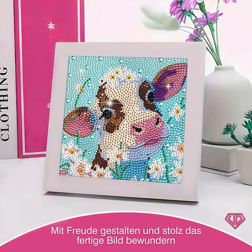 5D Diamond Painting Blumenkalb Fleurchen mit Strasssteinchen, Unique-Diamond