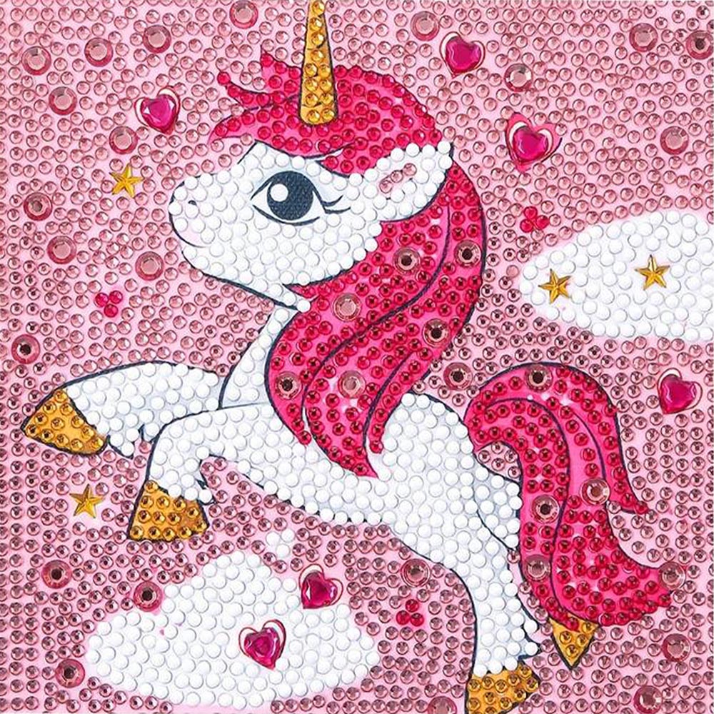 5D Diamond Painting Unicorn in Love mit Strasssteinchen, Unique-Diamond