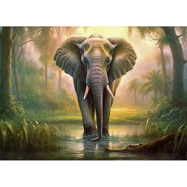 5D Diamond Painting Elefant im Dschungel - Unique-Diamond