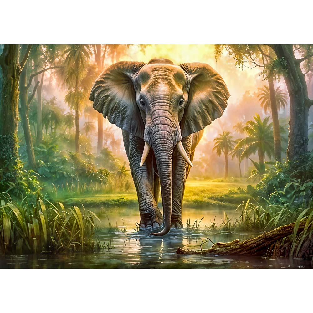 5D Diamond Painting – Elefant im Dschungel Unique-Diamond