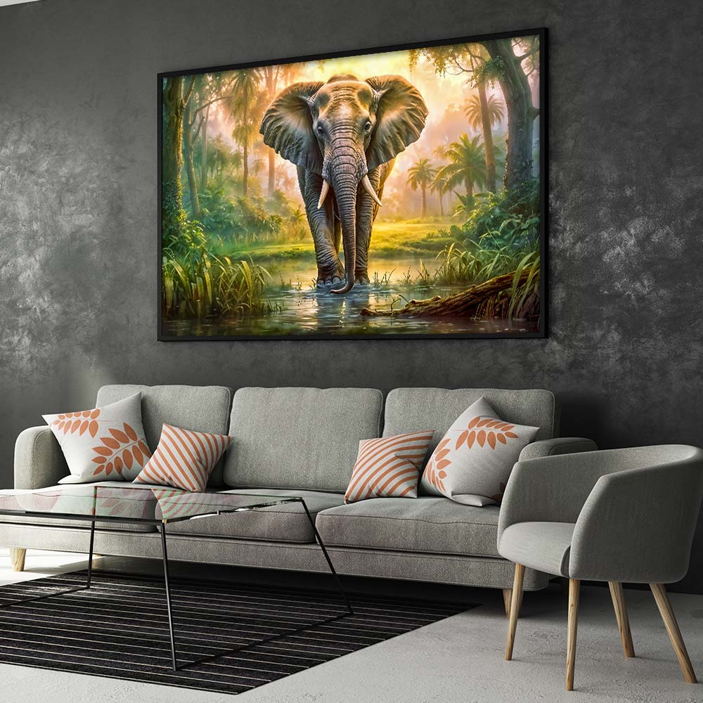 5D Diamond Painting – Elefant im Dschungel Unique-Diamond