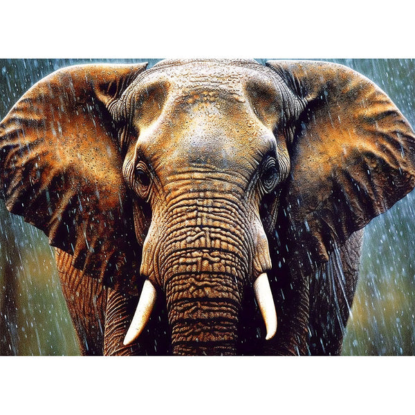 5D Diamond Painting Elefant im Regen - Unique-Diamond