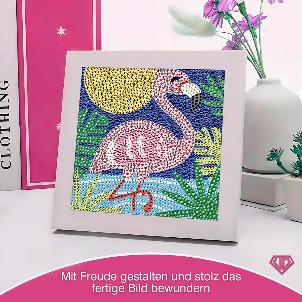 5D Diamond Painting Flamingo Luna im Sonnenlicht mit Strasssteinche, Unique-Diamond