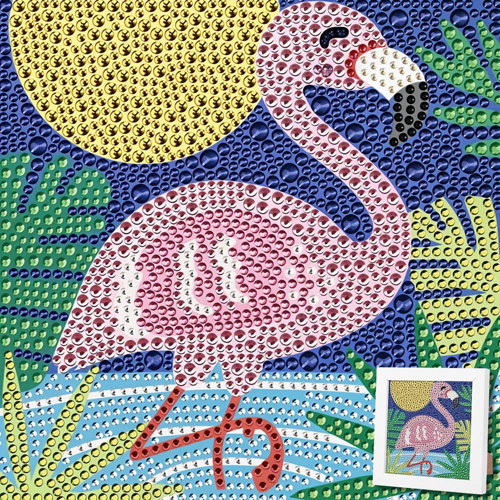 5D Diamond Painting Flamingo Luna im Sonnenlicht mit Strasssteinche, Unique-Diamond