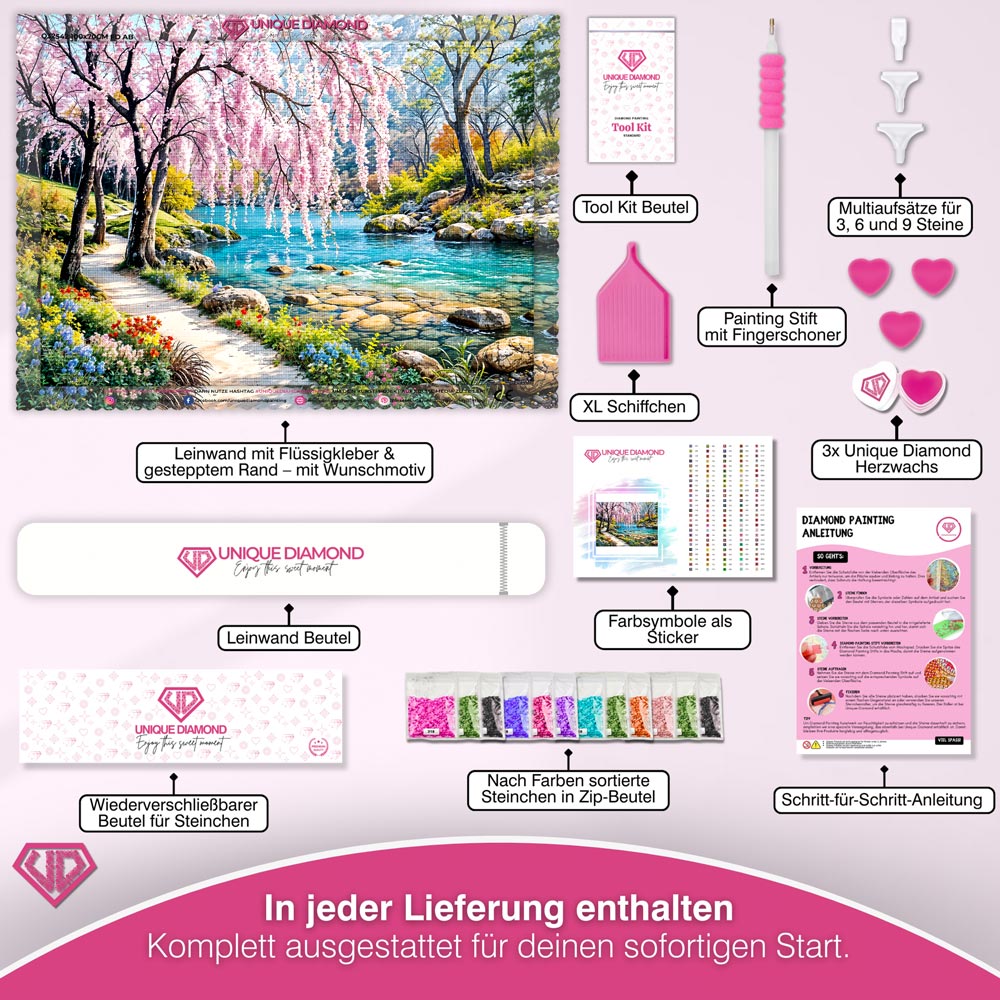 5D Diamond Painting – Fluss Landschaft Unique-Diamond