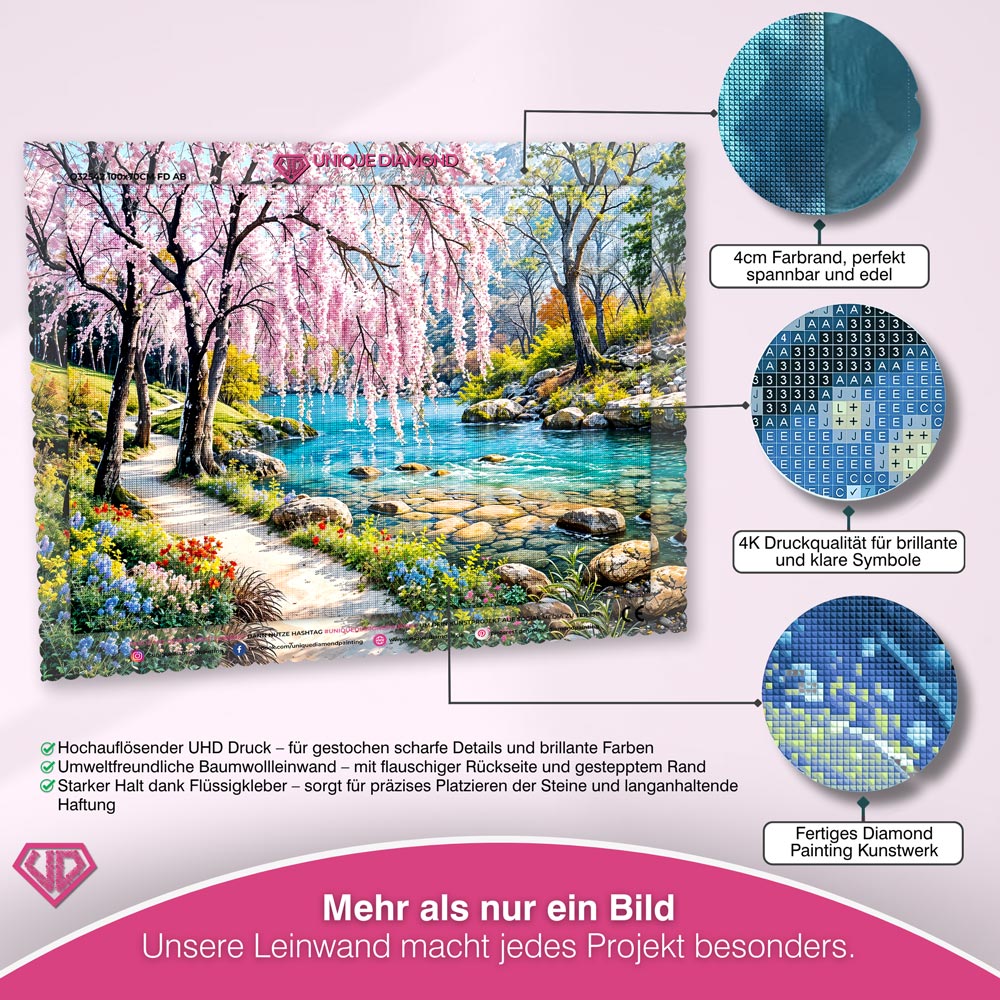 5D Diamond Painting – Fluss Landschaft Unique-Diamond