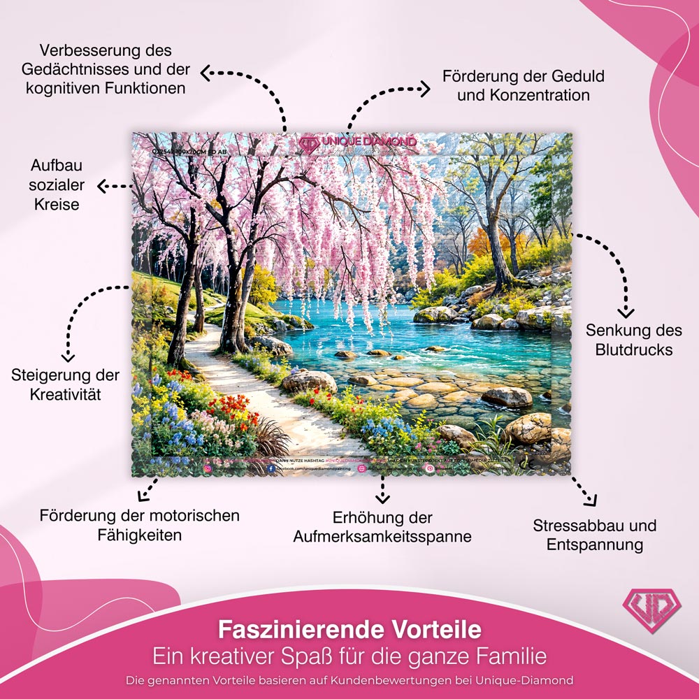5D Diamond Painting – Fluss Landschaft Unique-Diamond