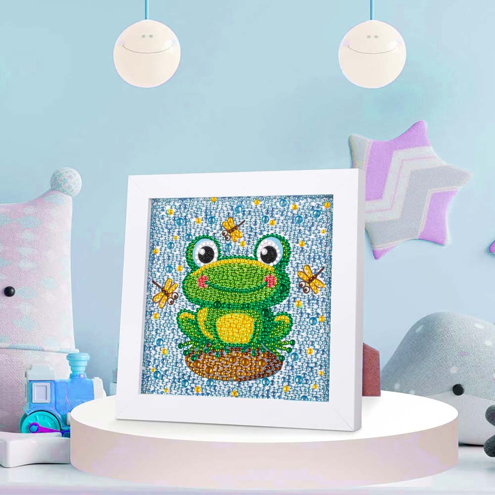 5D Diamond Painting Frosch mit Strasssteinchen, Unique-Diamond