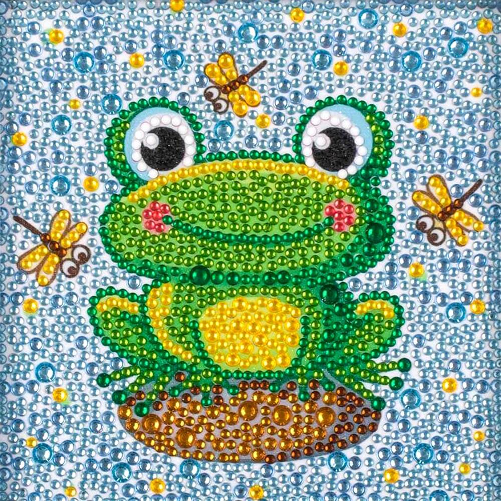 5D Diamond Painting Frosch mit Strasssteinchen, Unique-Diamond