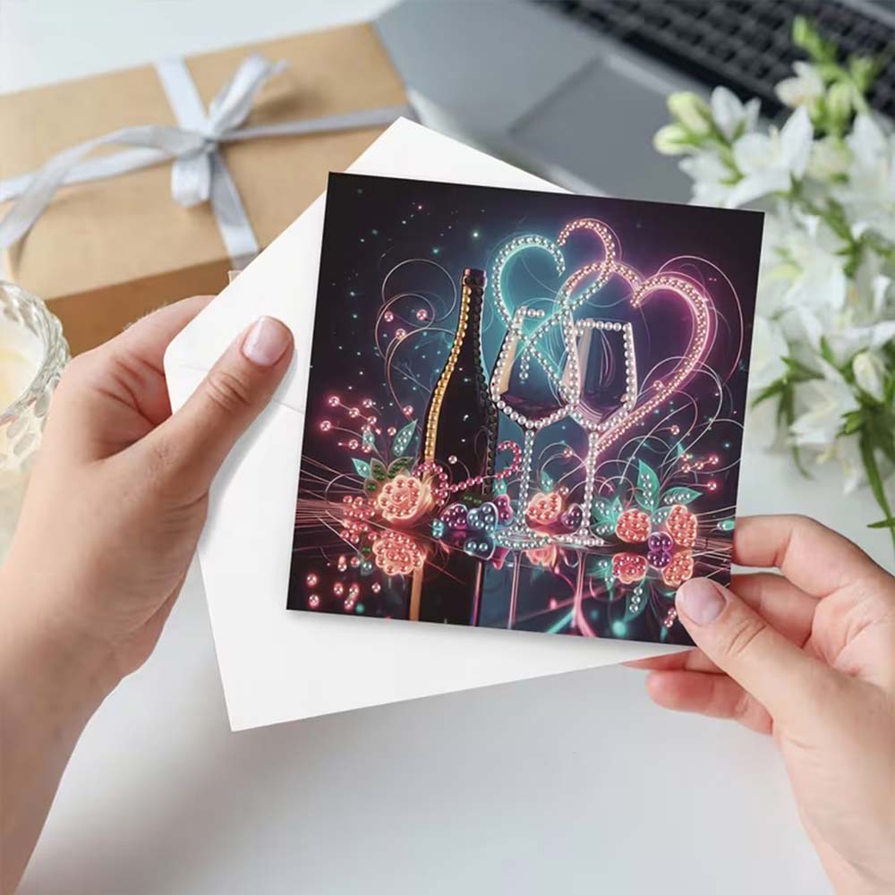 5D Diamond Painting Grußkarten – Glitzernde Festmomente Unique-Diamond