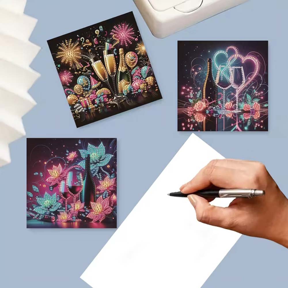 5D Diamond Painting Grußkarten – Glitzernde Festmomente Unique-Diamond