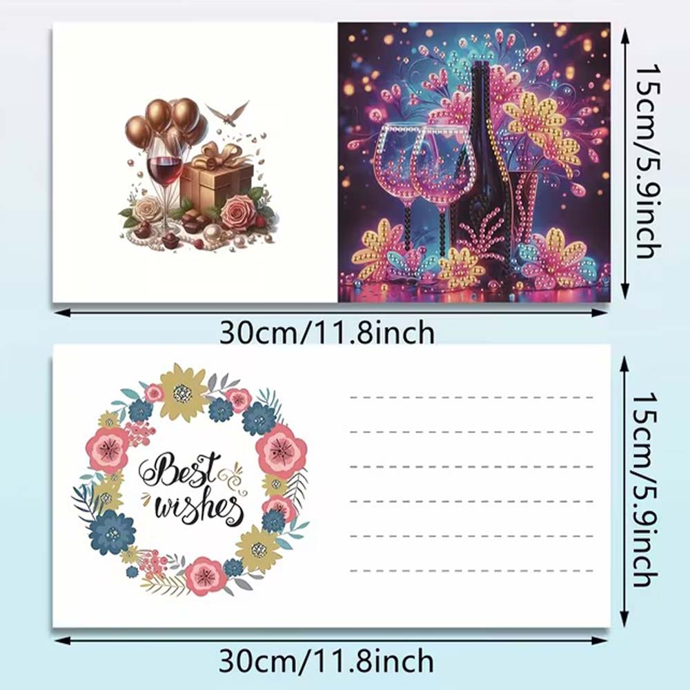5D Diamond Painting Grußkarten – Glitzernde Festmomente Unique-Diamond