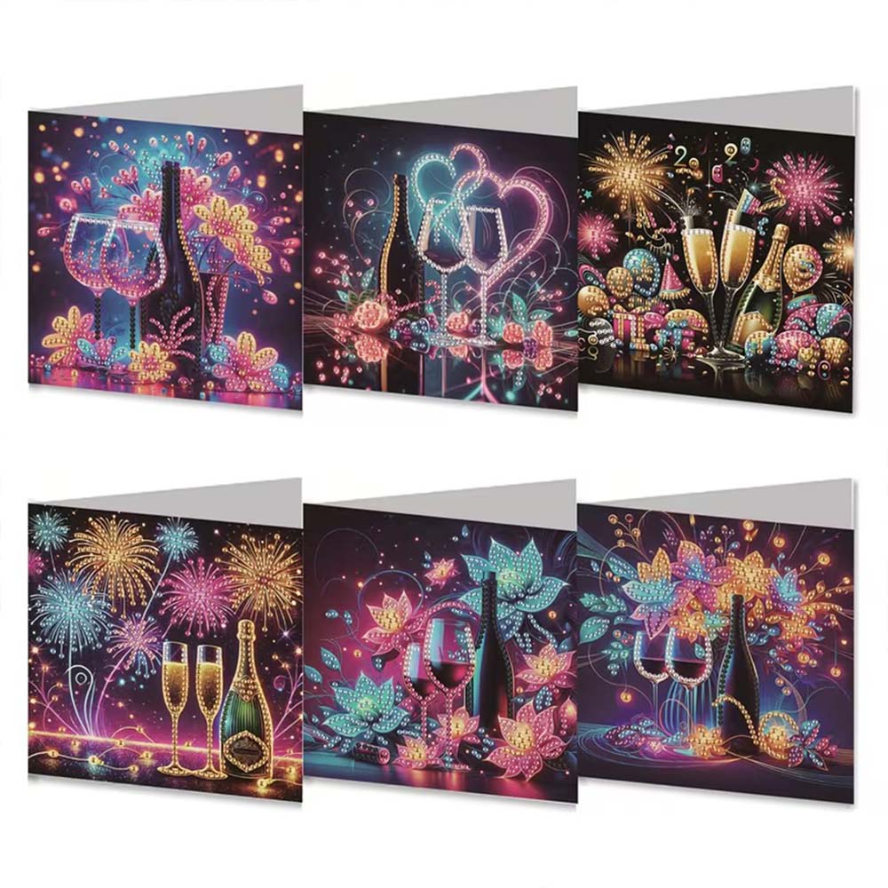 5D Diamond Painting Grußkarten – Glitzernde Festmomente Unique-Diamond