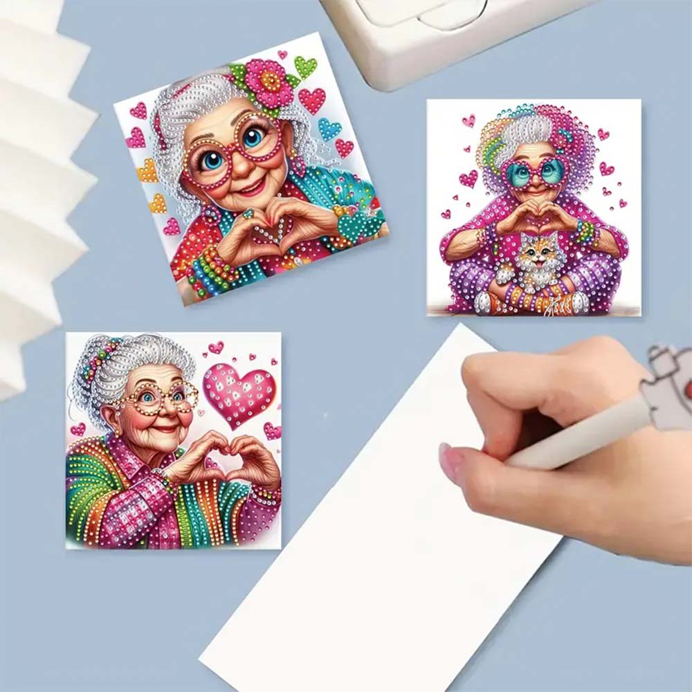 5D Diamond Painting Grußkarten – Herzliche Omas voller Liebe Unique-Diamond
