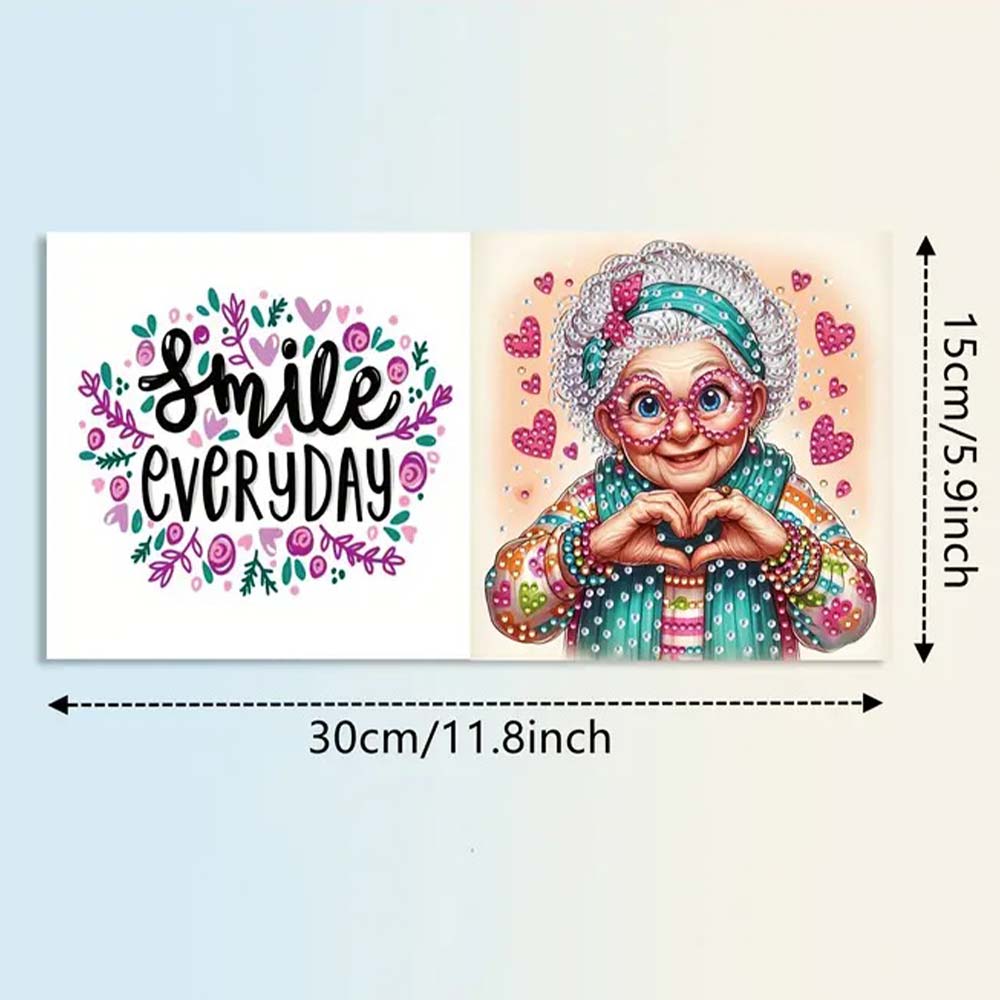 5D Diamond Painting Grußkarten – Herzliche Omas voller Liebe Unique-Diamond
