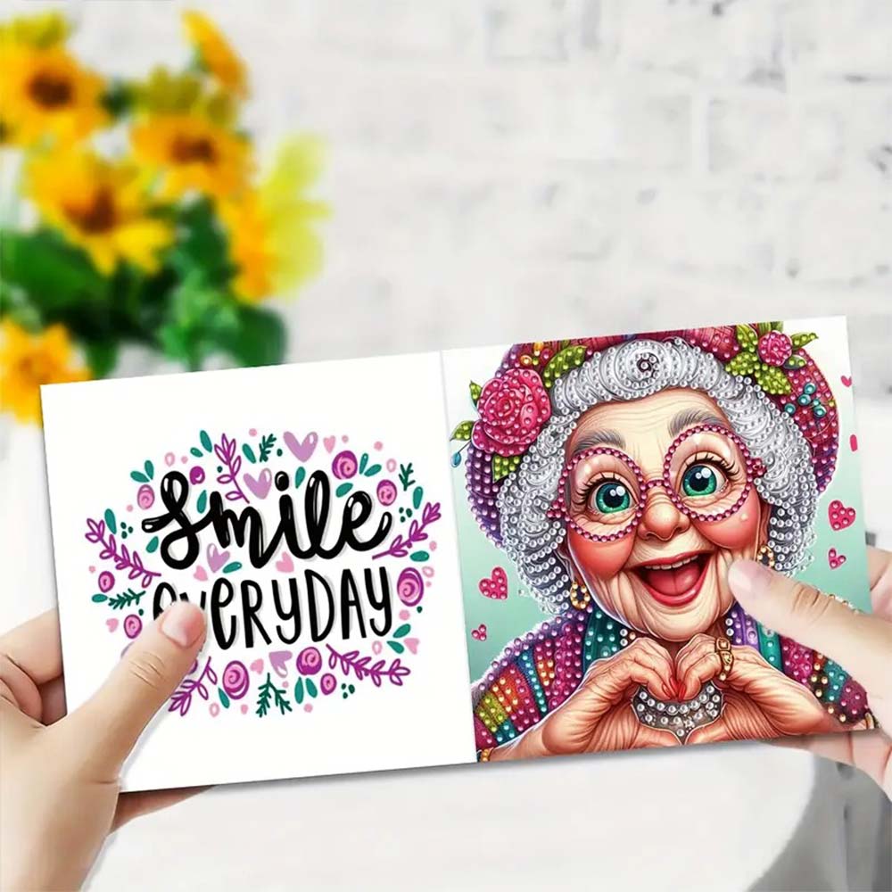 5D Diamond Painting Grußkarten – Herzliche Omas voller Liebe Unique-Diamond