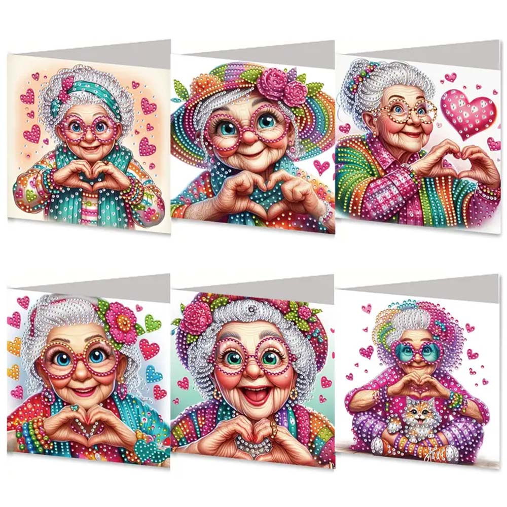 5D Diamond Painting Grußkarten – Herzliche Omas voller Liebe Unique-Diamond