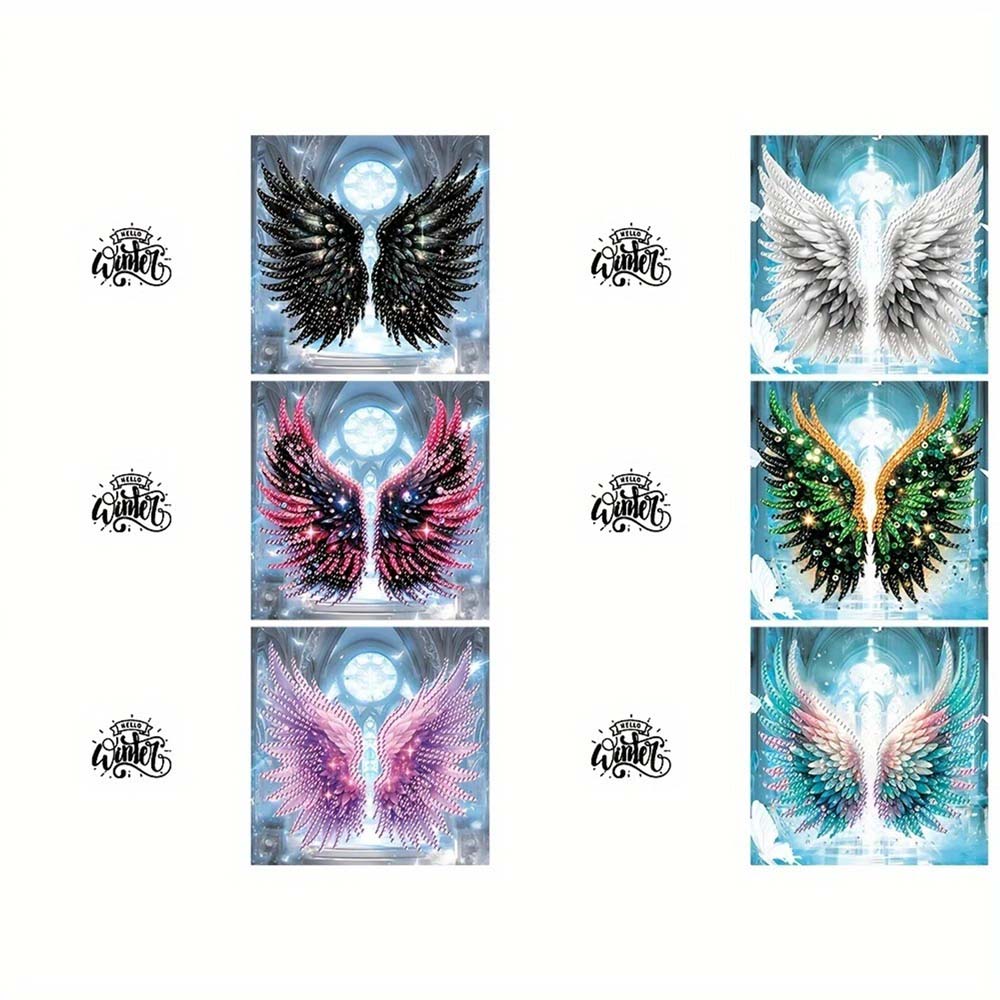 5D Diamond Painting Grußkarten – Himmelsflügel 6 Stück, Unique-Diamond