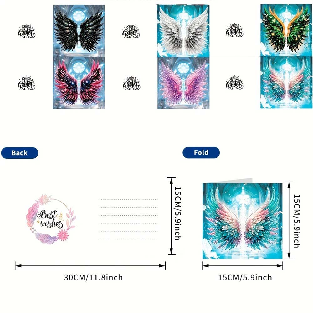 5D Diamond Painting Grußkarten – Himmelsflügel 6 Stück, Unique-Diamond