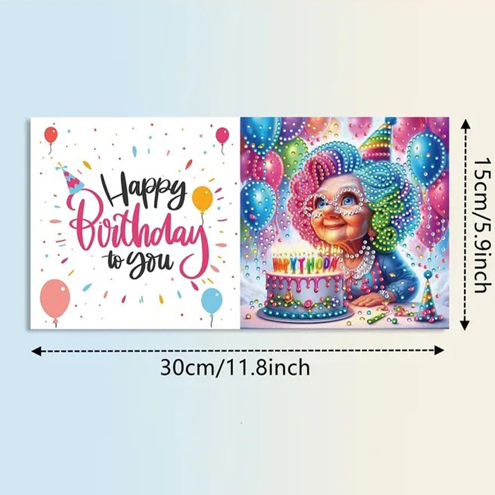 5D Diamond Painting Grußkarten – Lustige Geburtstagsdamen, Unique-Diamond