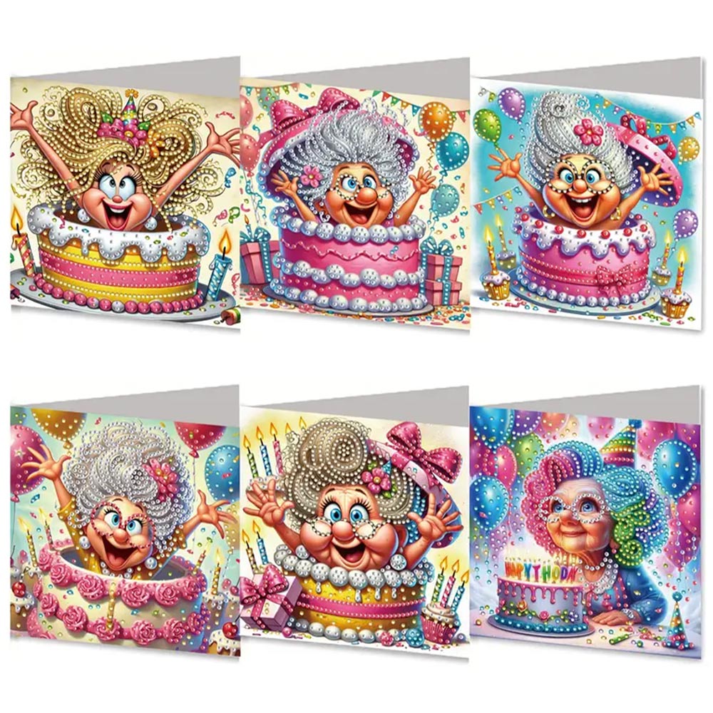 5D Diamond Painting Grußkarten – Lustige Geburtstagsdamen, Unique-Diamond