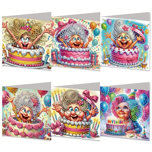 5D Diamond Painting Grußkarten – Lustige Geburtstagsdamen, Unique-Diamond