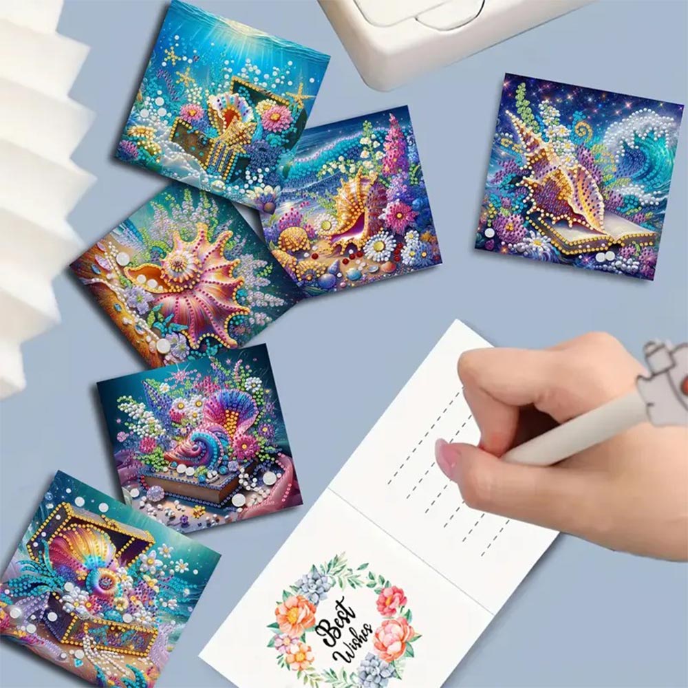 5D Diamond Painting Grußkarten – Ozeanische Schatzwelt