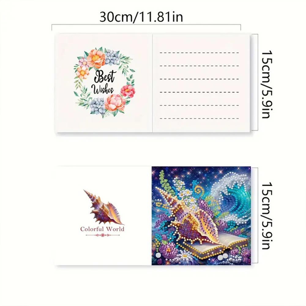 5D Diamond Painting Grußkarten – Ozeanische Schatzwelt