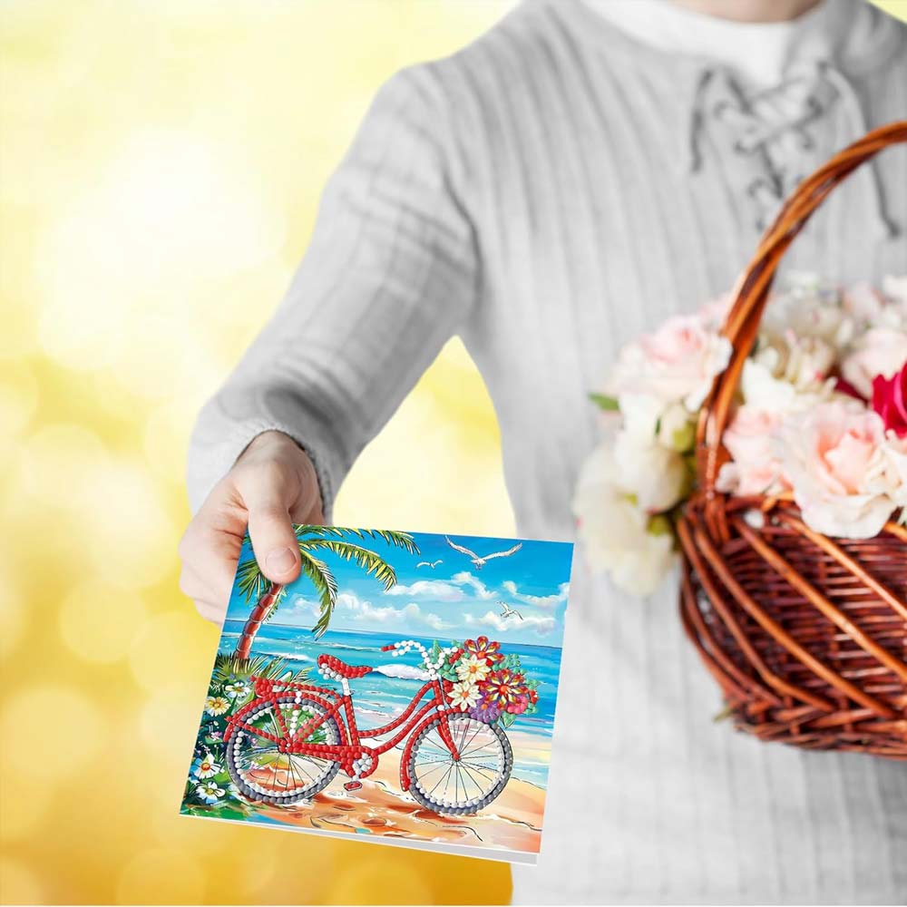 5D Diamond Painting Grußkarten – Tropische Sommerfreude 8 Stück, Unique-Diamond