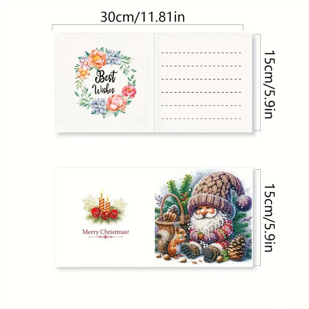 5D Diamond Painting Grußkarten – Winterwichtel & Waldfreunde Unique-Diamond