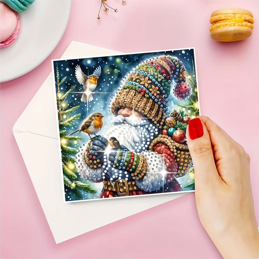 5D Diamond Painting Grußkarten – Winterwichtel & Waldfreunde Unique-Diamond