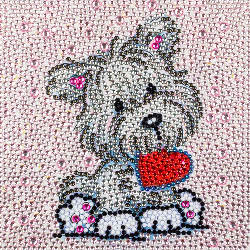 5D Diamond Painting Herz-Hündchen Benny Strasssteine