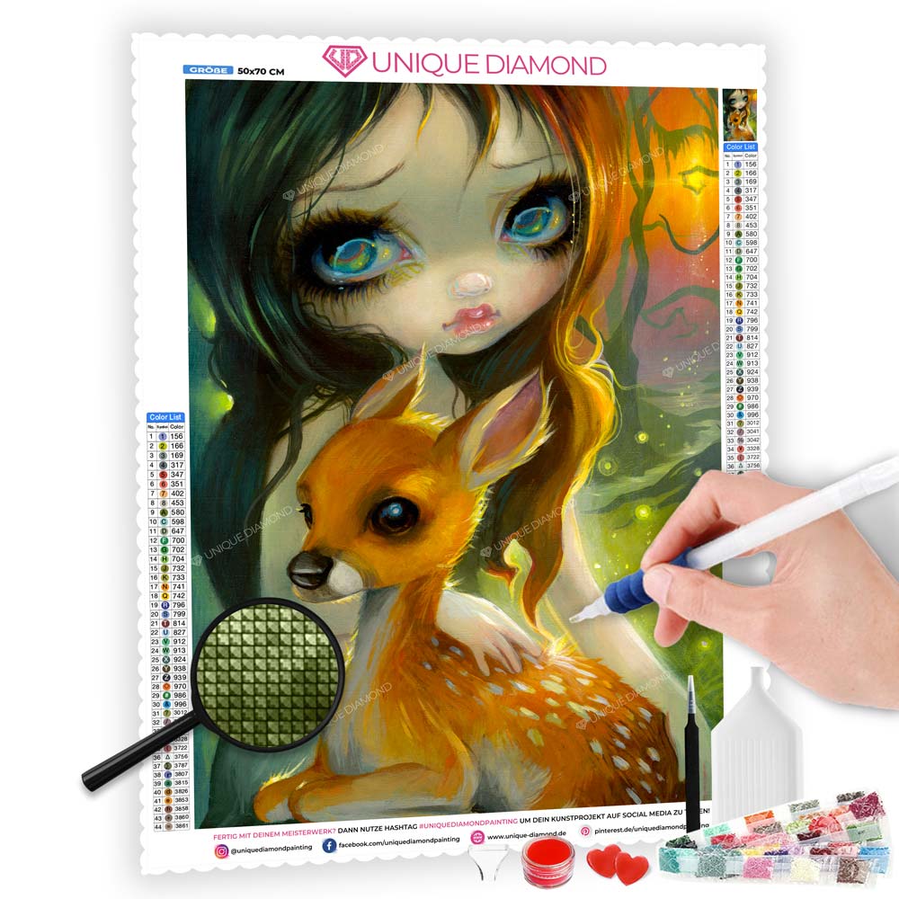 5D Diamond Painting AB Steine © Jasmine Becket-Griffith - Brother And Sister, Unique-Diamond