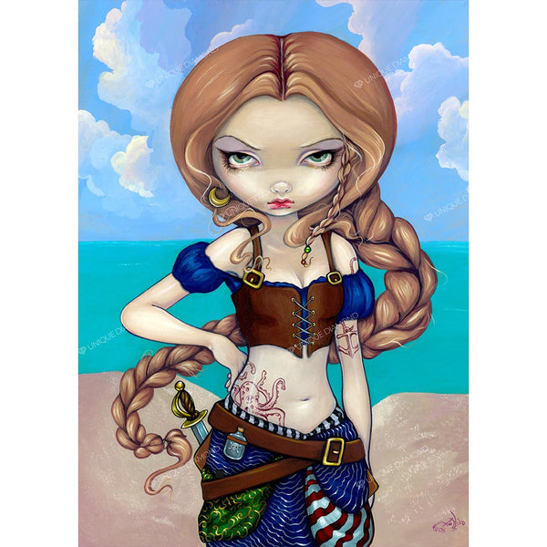 5D Diamond Painting AB Steine © Jasmine Becket-Griffith - Captain Molly Morgan, Unique-Diamond