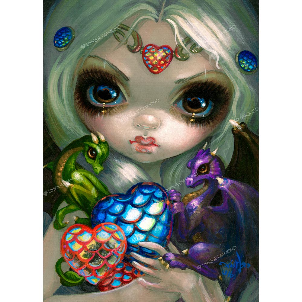 5D Diamond Painting AB Steine © Jasmine Becket-Griffith - Dragon Hearts, Unique-Diamond