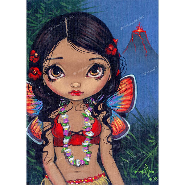 5D Diamond Painting AB Steine © Jasmine Becket-Griffith - Hawaiian Volcano Fairy, Unique-Diamond