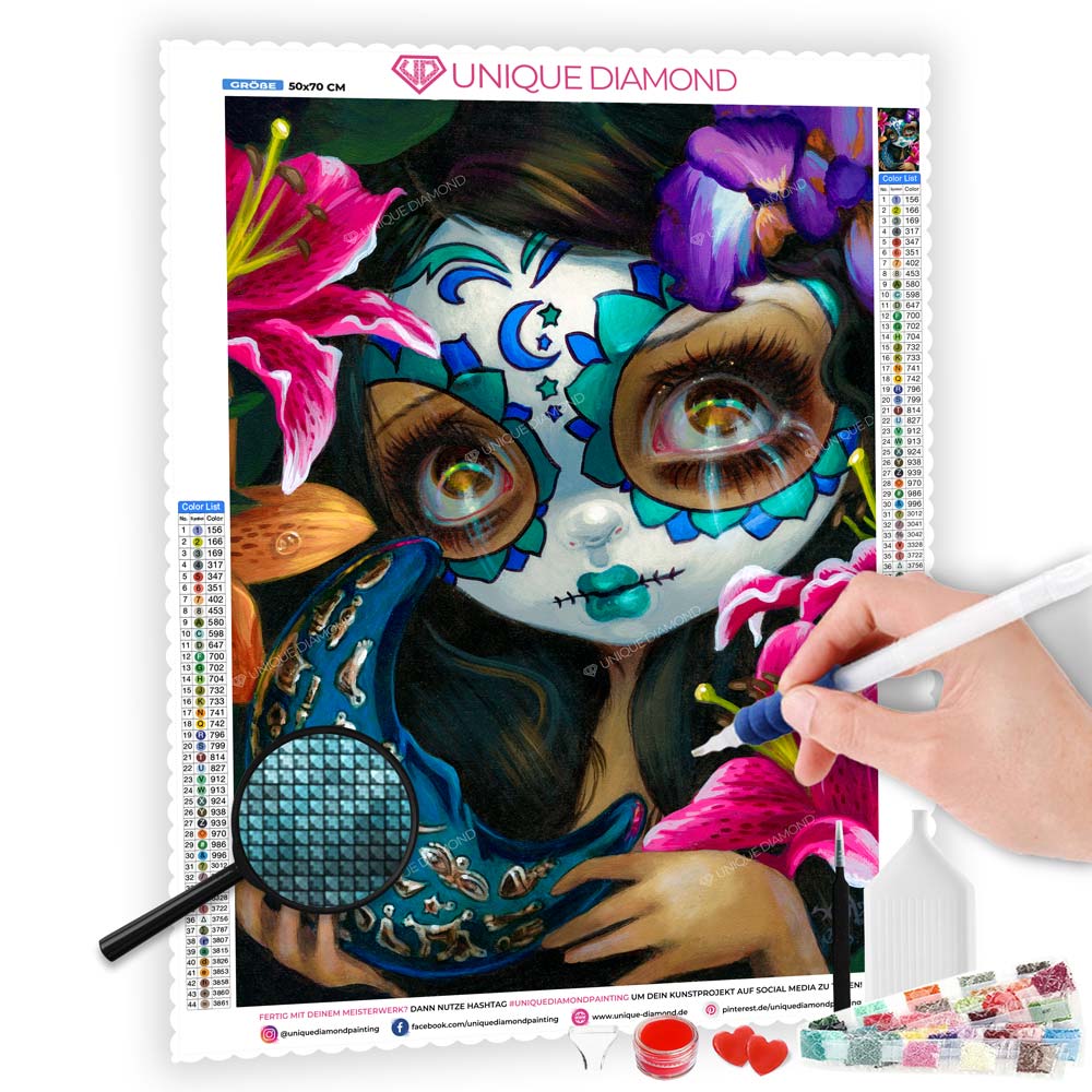 5D Diamond Painting AB Steine © Jasmine Becket-Griffith - Milagros La Luna, Unique-Diamond
