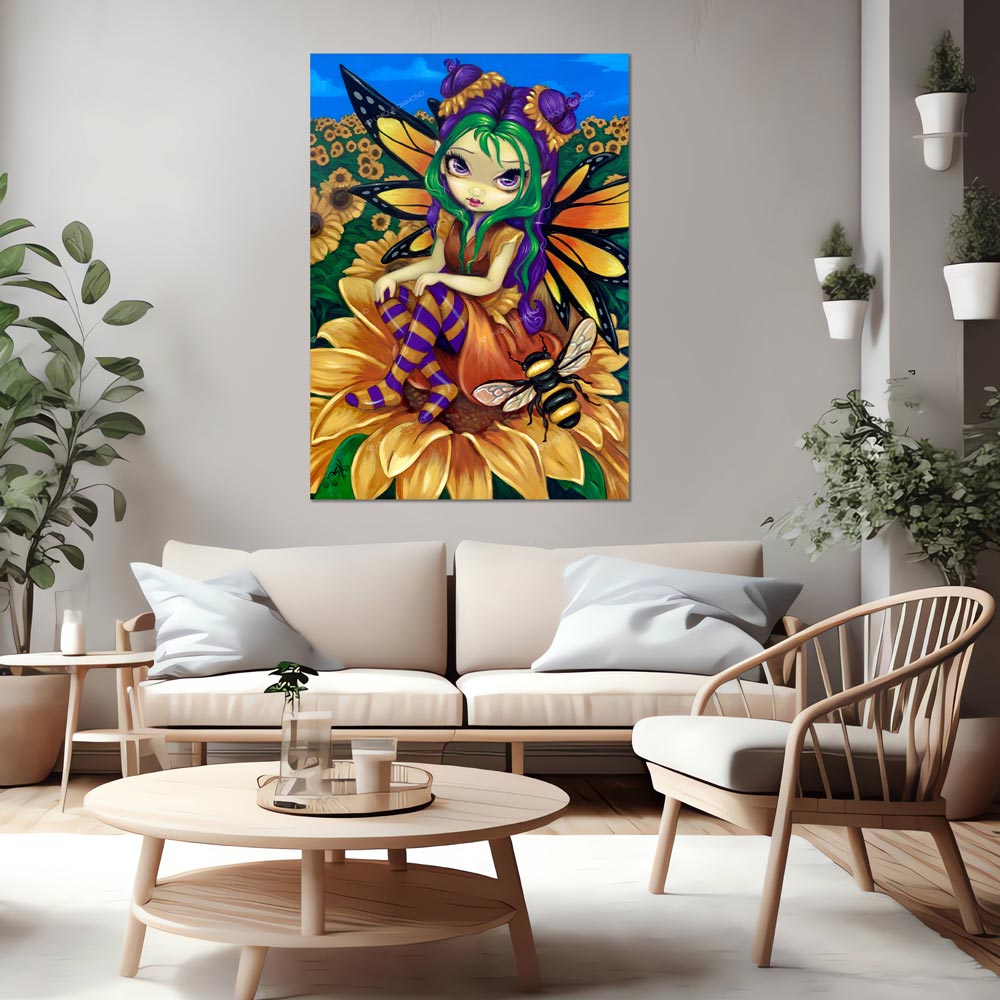 5D Diamond Painting AB Steine © Jasmine Becket-Griffith - Sitting On A Sunflower, Unique-Diamond