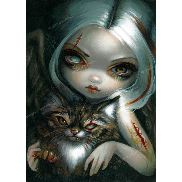 5D Diamond Painting AB Steine © Jasmine Becket-Griffith - Zombie Kitty, Unique-Diamond