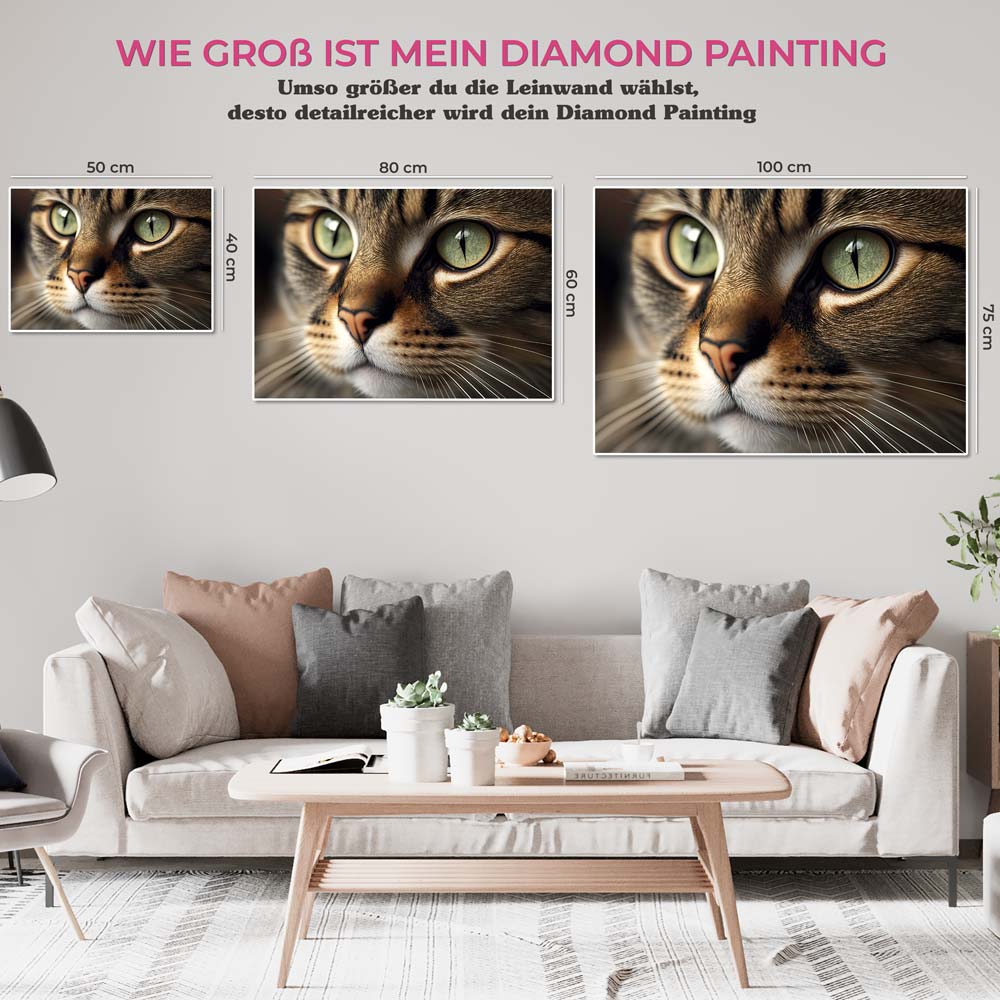 5D Diamond Painting Grau Katze, Unique-Diamond