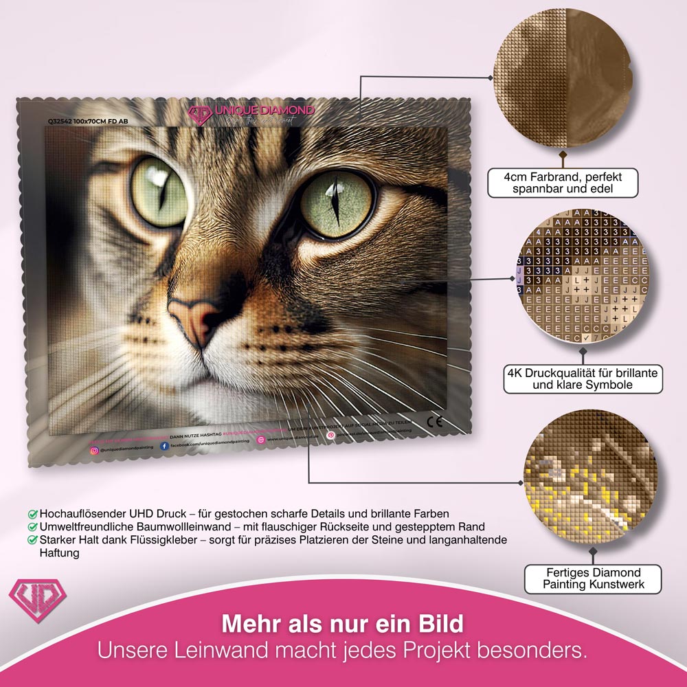 5D Diamond Painting – Graue Katze Unique-Diamond