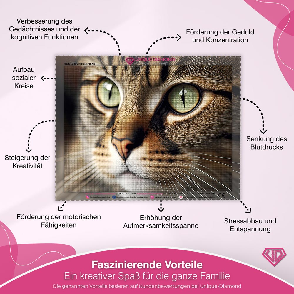 5D Diamond Painting – Graue Katze Unique-Diamond