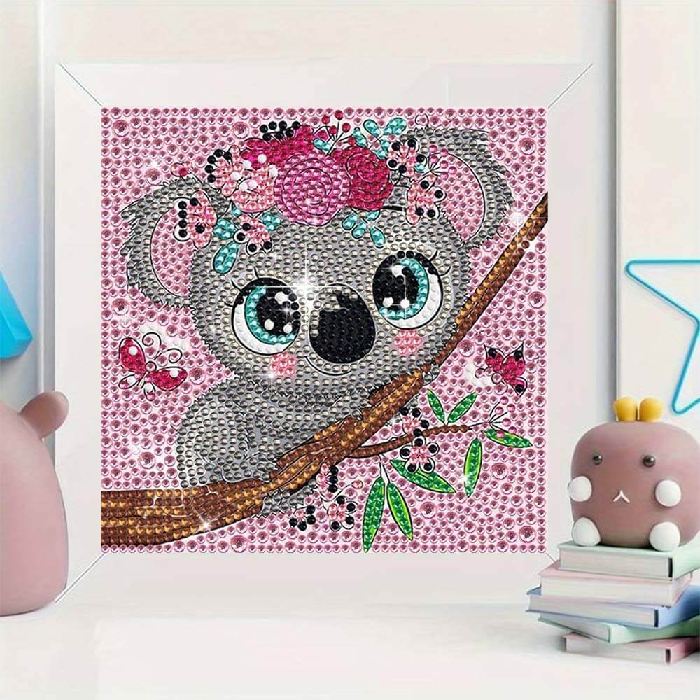 5D Diamond Painting Koala Baby mit Strasssteinchen, Unique-Diamond